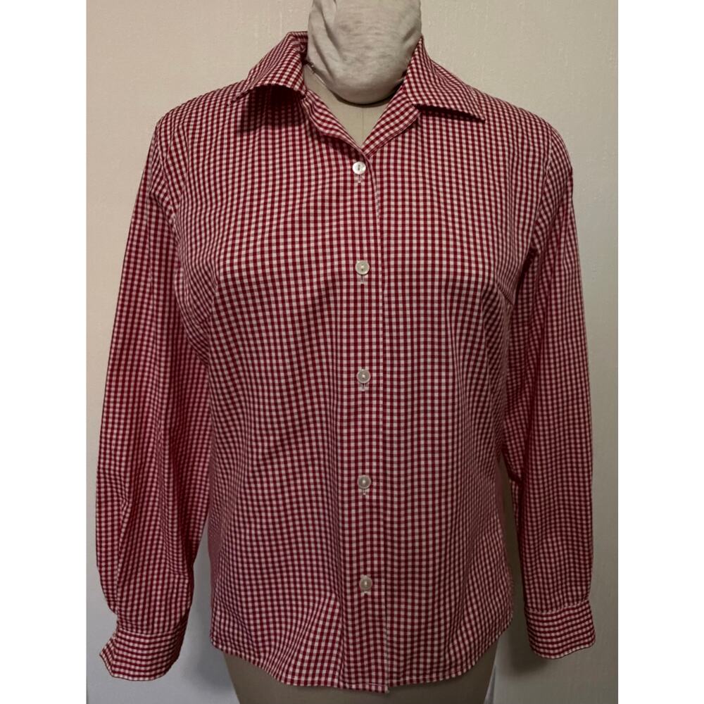 Pendleton Red Gingham Check Plaid Button Down Shi… - image 1